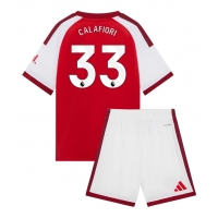 Camisa de Futebol Arsenal Riccardo Calafiori #33 Equipamento Principal Infantil 2026-27 Manga Curta (+ Calças curtas)